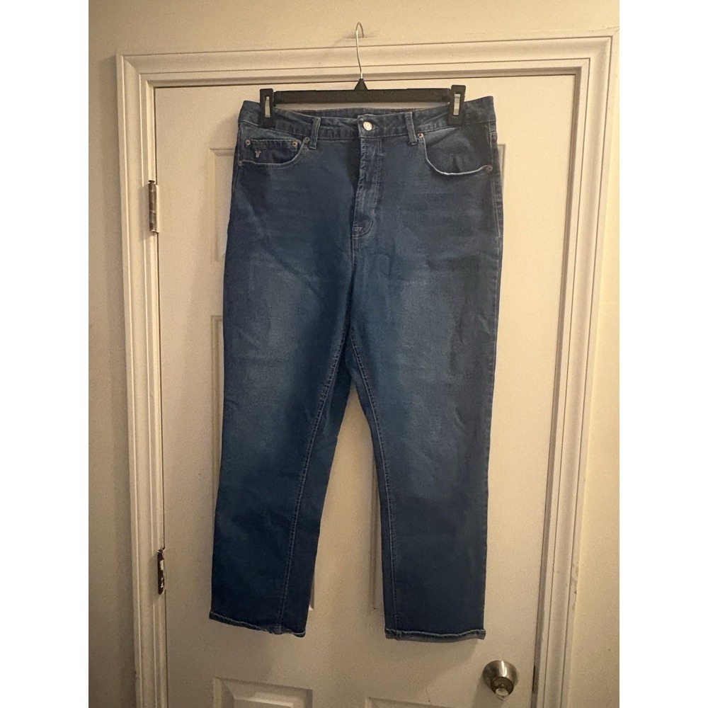 Frye Women's High Rise Medium Wash Straight Leg Jeans Sz 14/32